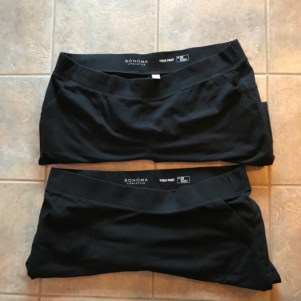 Sonoma Yoga Pant Life+Style, 2X Short, 2 Pair